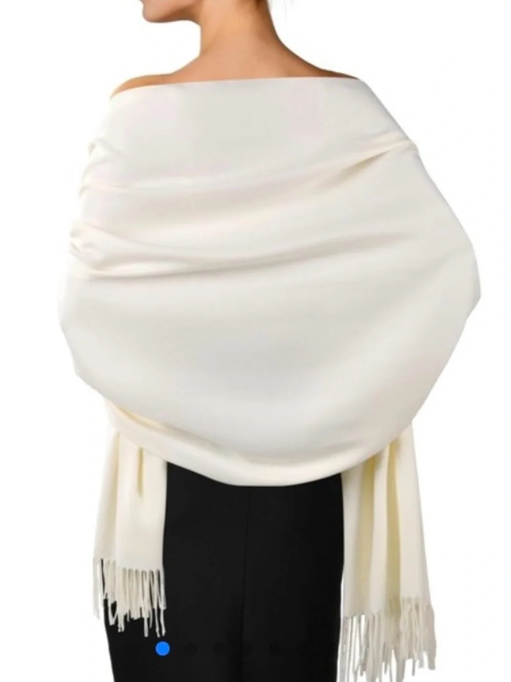PASHMINA Scarf Wrap Fringe White